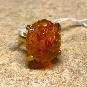 PLUNDER DESIGN NWT AMBER RING, SIZE 8